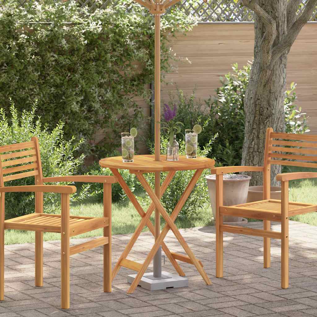 Vidaxl tuintafel inklapbaar ø60x75 cm massief eucalyptushout