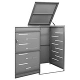 Vidaxl containerberging enkel 69x77,5x115 cm roestvrij staal