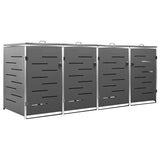 Stockage de conteneurs vidaxl quatre -double 276,5x77.5x112,5 cm en acier inoxydable