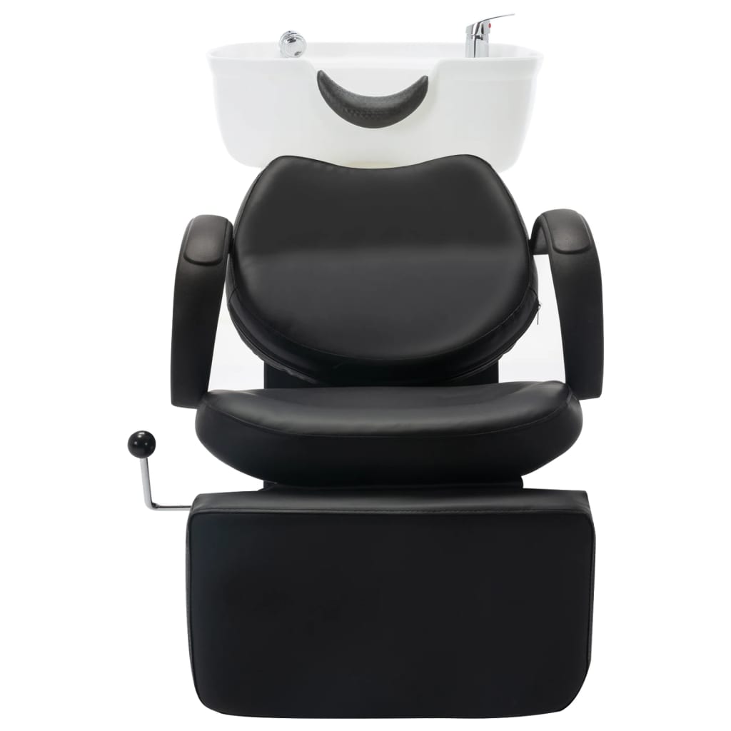 VidaXL Washing chair with washbasin artificial leather black and white