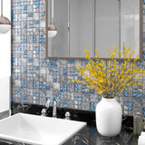 Vidaxl mozaïektegels 11 st 30x30 cm glas grijs en blauw