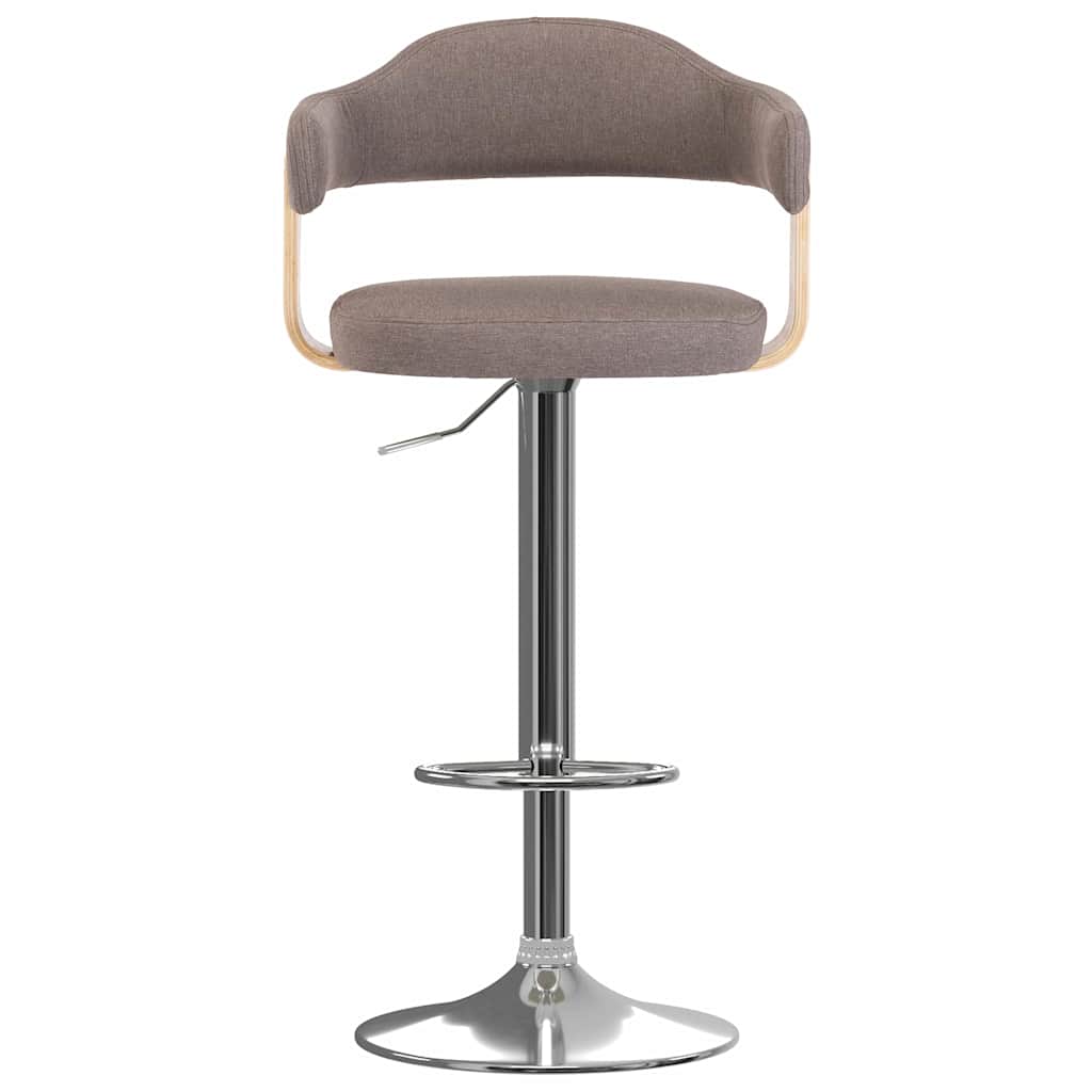 Vidaxl barkrukken 2 st gebogen hout en stof taupe