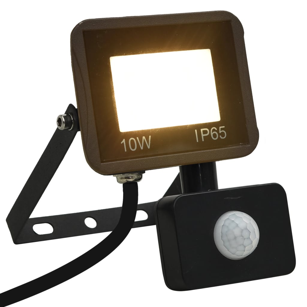 Vidaxl Spotlight avec capteur LED 10 W blanc chaud