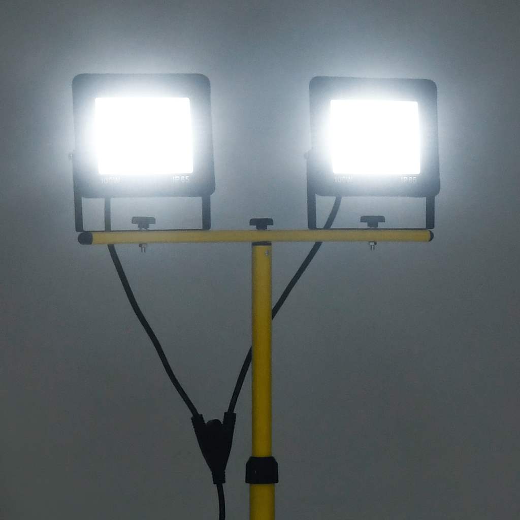 Vidaxl spotlight met statief led 2x100 w koudwit