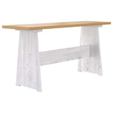 Vidaxl eettafel met bankje reine massief grenenhout honingbruin en wit