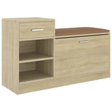 Vidaxl schoenenbank 94,5x31x57 cm bewerkt hout sonoma eikenkleurig