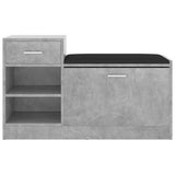Vidaxl schoenenbank 94,5x31x57 cm bewerkt hout betongrijs