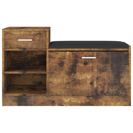 Vidaxl schoenenbank 94,5x31x57 cm bewerkt hout gerookt eikenkleurig