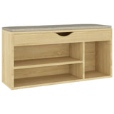 Panca per scarpe Vidaxl con cuscino 104x30x49 cm Oak in legno trasformato