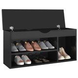 Panca per scarpe Vidaxl con cuscino 104x30x49 cm in legno lucido nero