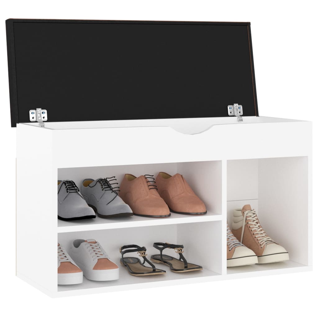 Panca per scarpe Vidaxl con cuscino 80x30x47 cm in legno trasformato