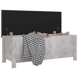 Vidaxl opbergbox met kussen 105x40x45 cm bewerkt hout betongrijs
