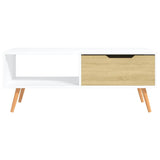 Vidaxl salontafel 100x49,5x43 cm bewerkt hout wit en sonoma eikenkleur