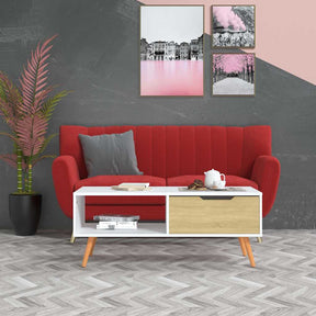 Vidaxl salontafel 100x49,5x43 cm bewerkt hout wit en sonoma eikenkleur