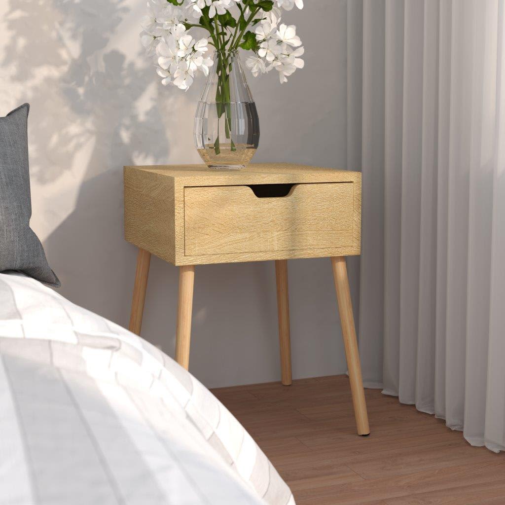 Vidaxl nachtkastje 40x40x56 cm bewerkt hout sonoma eikenkleurig