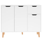 Vidaxl dressoir 90x30x72 cm bewerkt hout hoogglans wit