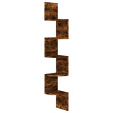 Vidaxl hoekwandschap 19x19x123 cm bewerkt hout gerookt eikenkleurig