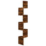 Vidaxl hoekwandschap 19x19x123 cm bewerkt hout gerookt eikenkleurig