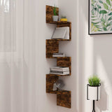 Vidaxl hoekwandschap 19x19x123 cm bewerkt hout gerookt eikenkleurig