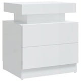 Vidaxl nachtkastje 45x35x52 cm bewerkt hout hoogglans wit