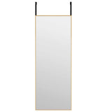 Vidaxl deurspiegel 30x80 cm glas en aluminium goudkleurig