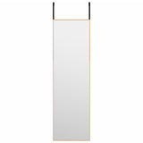 Vidaxl deurspiegel 30x100 cm glas en aluminium goudkleurig