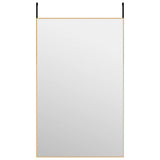 Vidaxl deurspiegel 50x80 cm glas en aluminium goudkleurig
