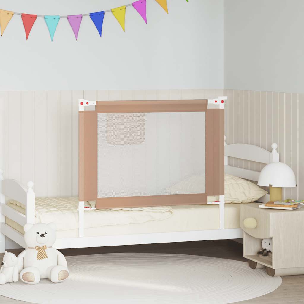 Vidaxl bedhekje peuter 100x25 cm stof taupe