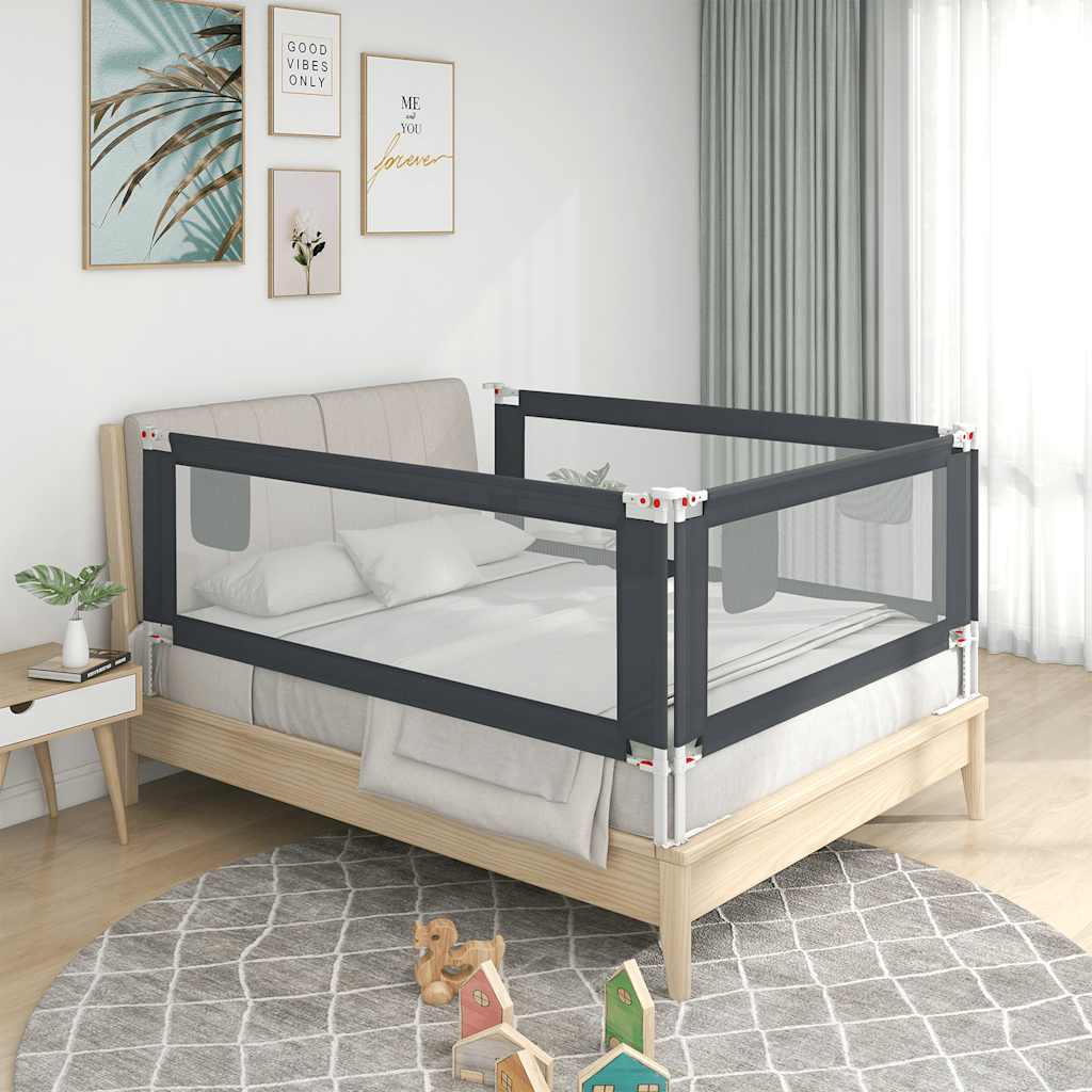 Vidaxl Bedhek Toddler 150x25 cm tessuto grigio scuro