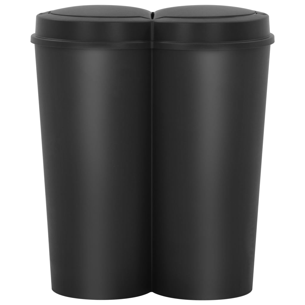 VidaXL Trash can Double 50 L Black