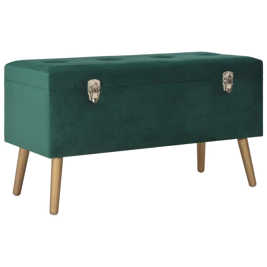 Vidaxl bankje met opbergvak 80 cm fluweel groen