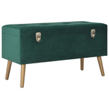Vidaxl bankje met opbergvak 80 cm fluweel groen