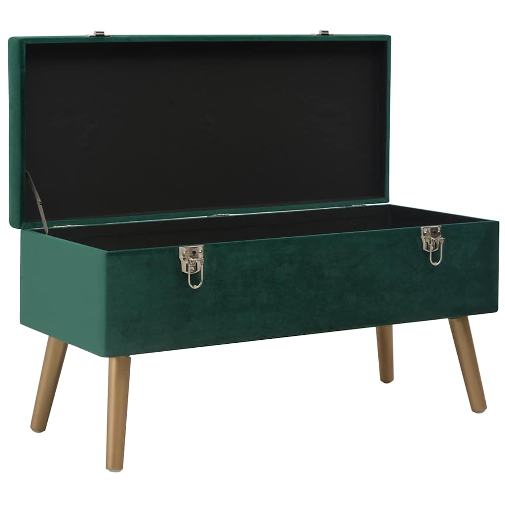 Vidaxl bankje met opbergvak 80 cm fluweel groen