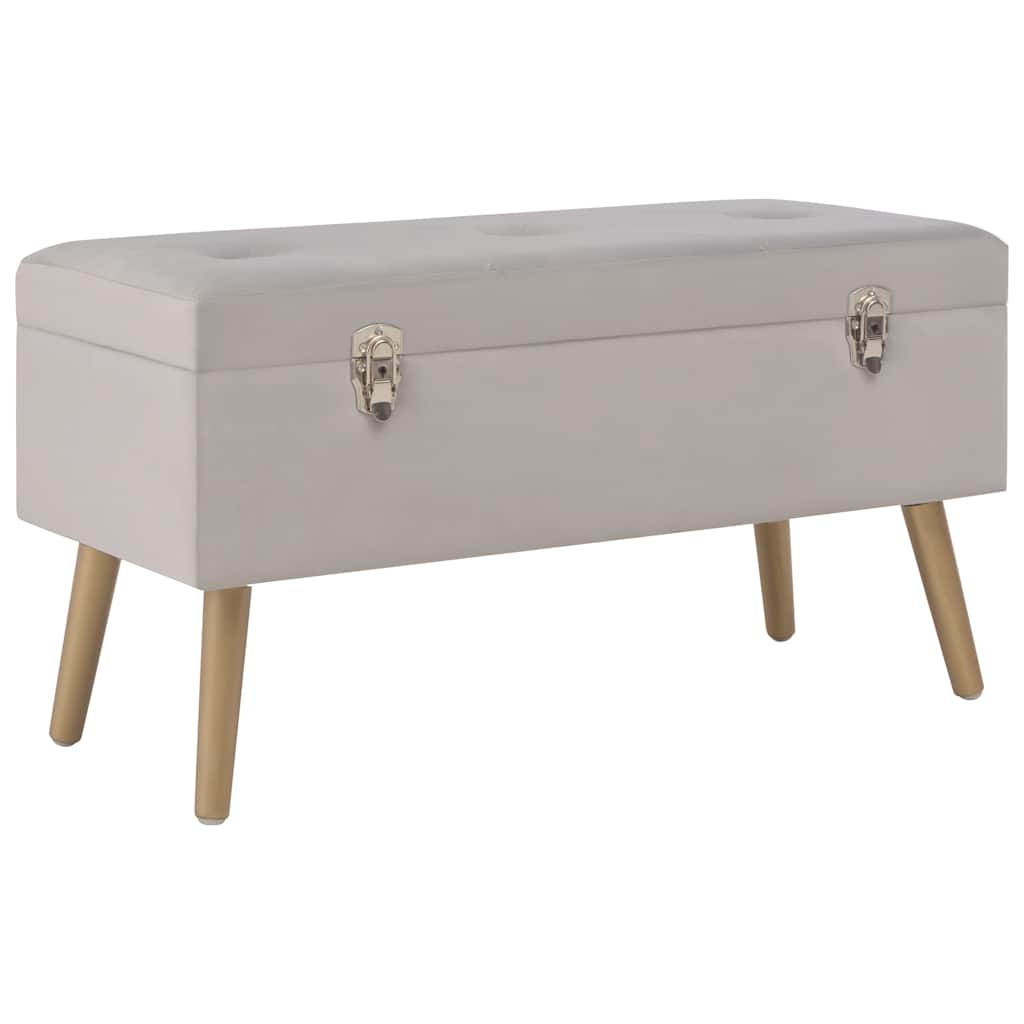 Vidaxl bankje met opbergvak 80 cm fluweel grijs
