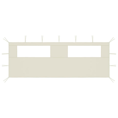 Vidaxl prieelzijwand met ramen 6x2 m crèmekleurig