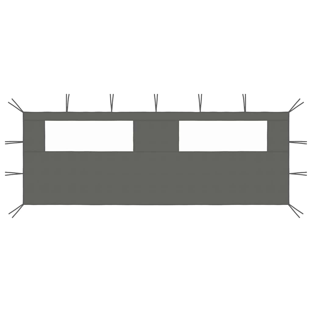 Vidaxl prieelzijwand met ramen 6x2 m antracietkleurig