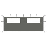 Vidaxl prieelzijwand met ramen 6x2 m antracietkleurig