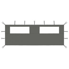 Vidaxl prieelzijwand met ramen 6x2 m antracietkleurig
