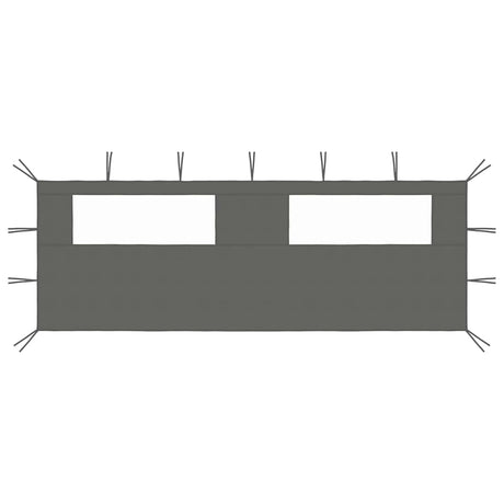 Vidaxl prieelzijwand met ramen 6x2 m antracietkleurig
