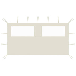 Vidaxl prieelzijwand met ramen 4x2 m crèmekleurig
