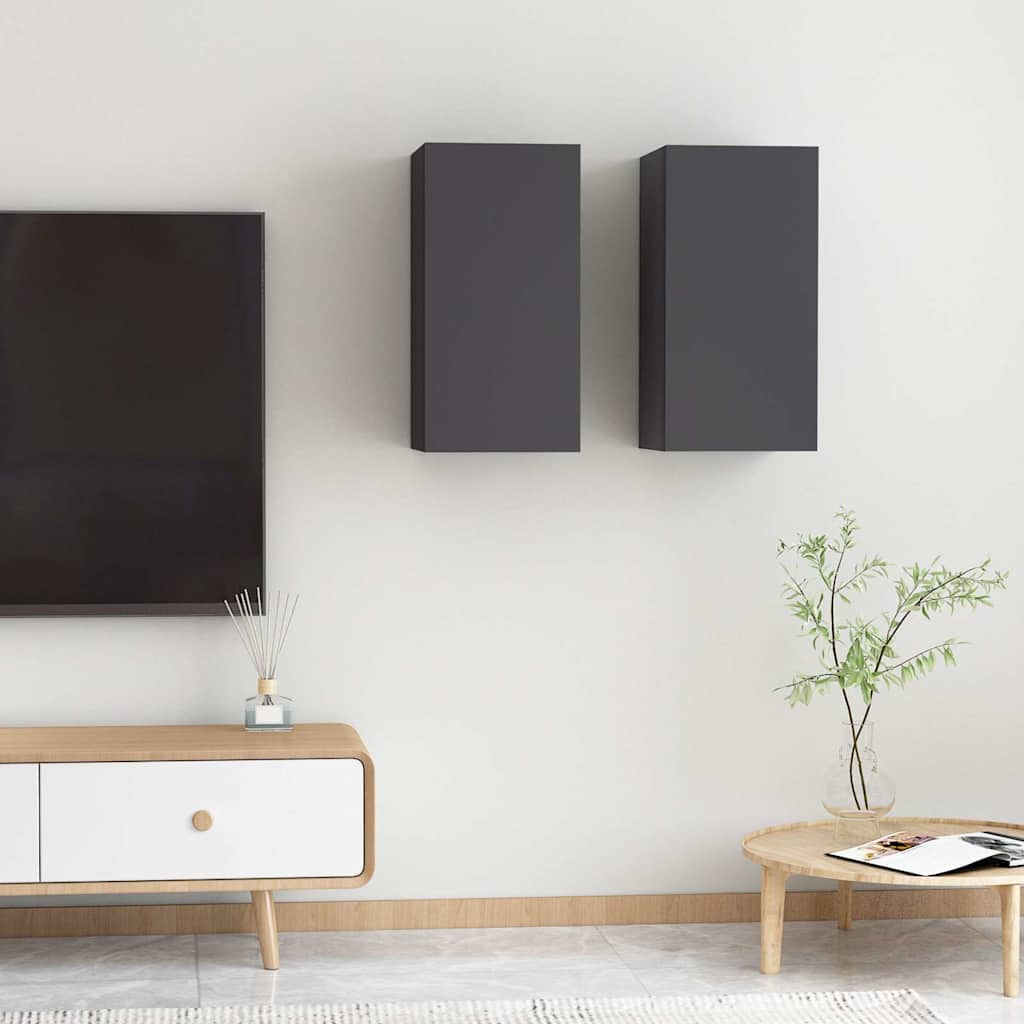 Vidaxl tv-meubels 2 st 30,5x30x60 cm bewerkt hout grijs