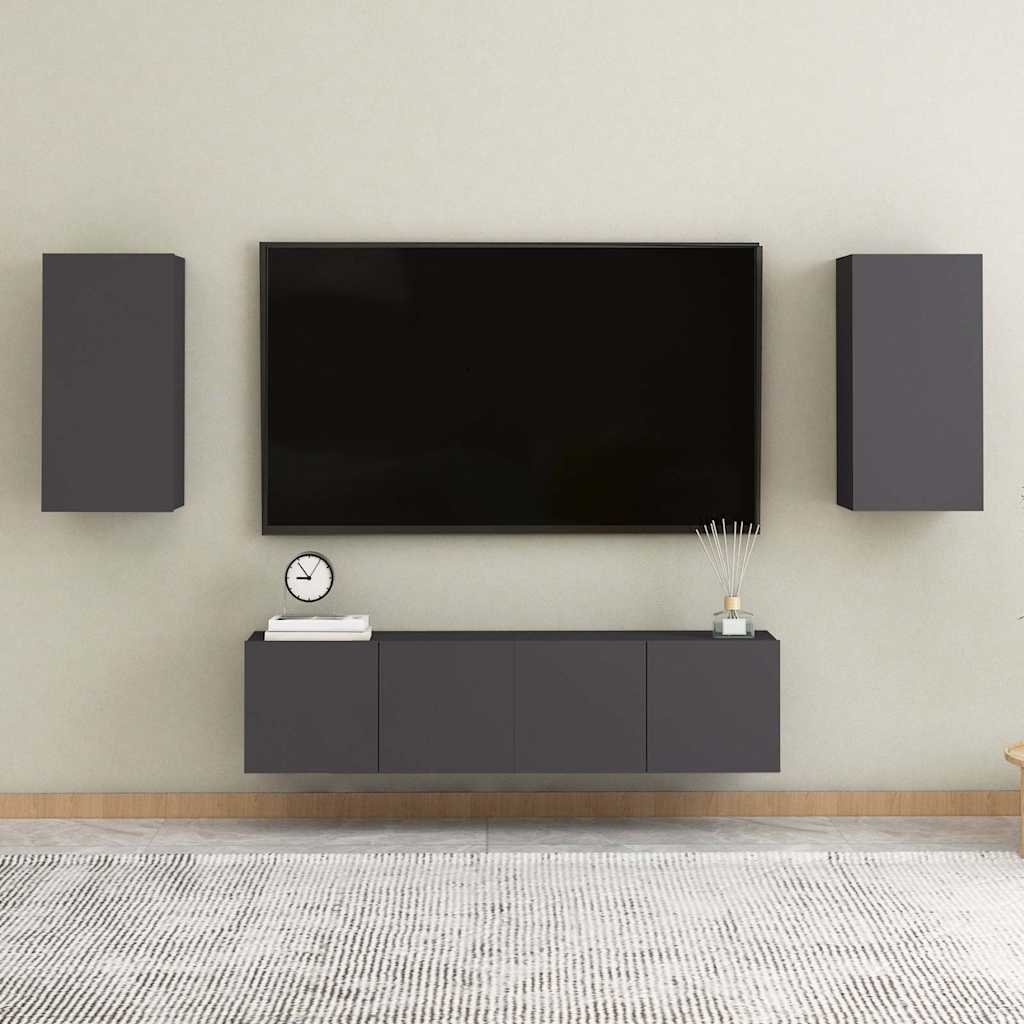 Vidaxl tv-meubels 2 st 30,5x30x60 cm bewerkt hout grijs