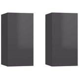Vidaxl tv-meubelen 2 st 30,5x30x60 cm bewerkt hout hoogglans grijs