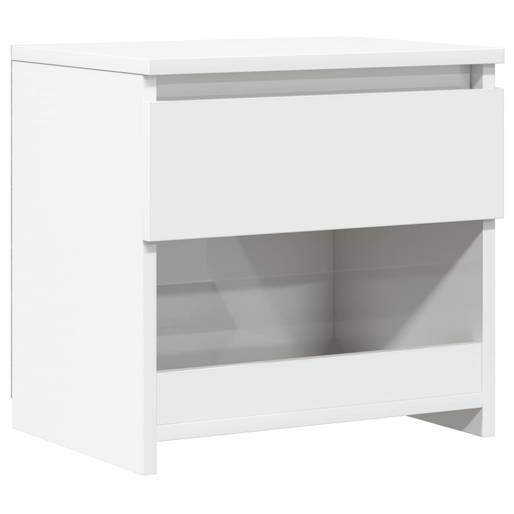 Vidaxl nachtkastje 40x30x39 cm bewerkt hout hoogglans wit