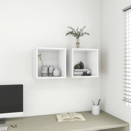 Vidaxl wandkasten 2 st 37x37x37 cm bewerkt hout wit