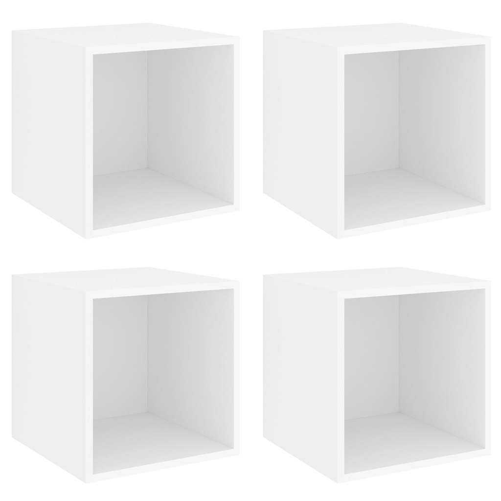 Vidaxl wandkasten 4 st 37x37x37 cm bewerkt hout wit