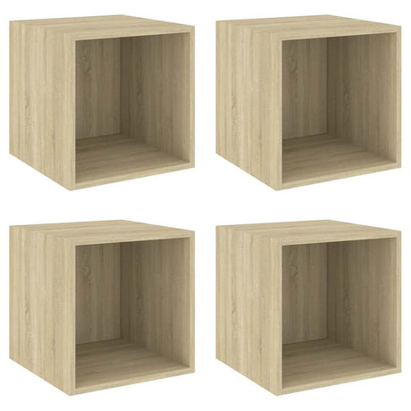 Vidaxl wandkasten 4 st 37x37x37 cm bewerkt hout sonoma eikenkleurig