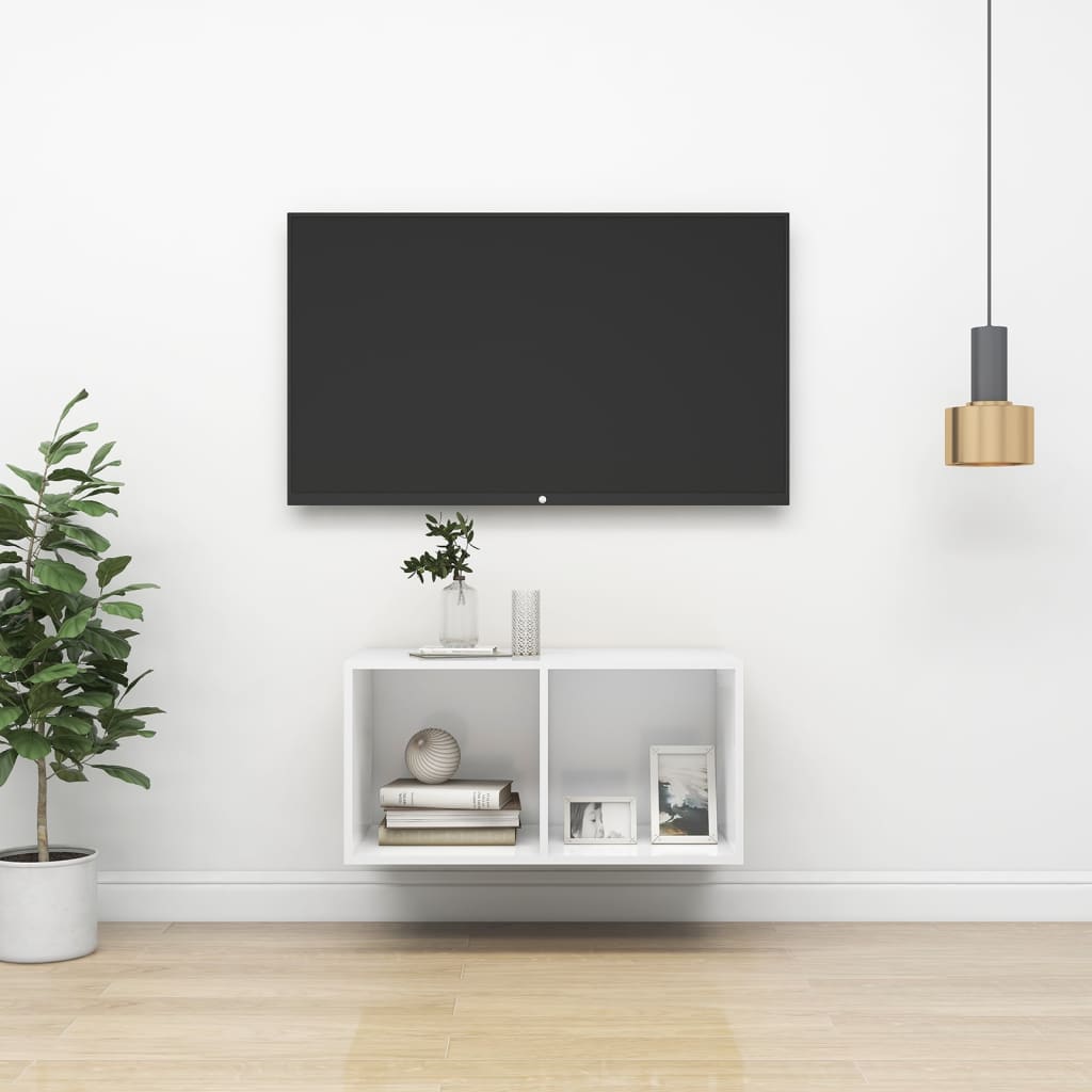 Vidaxl tv-wandmeubel 37x37x72 cm bewerkt hout wit