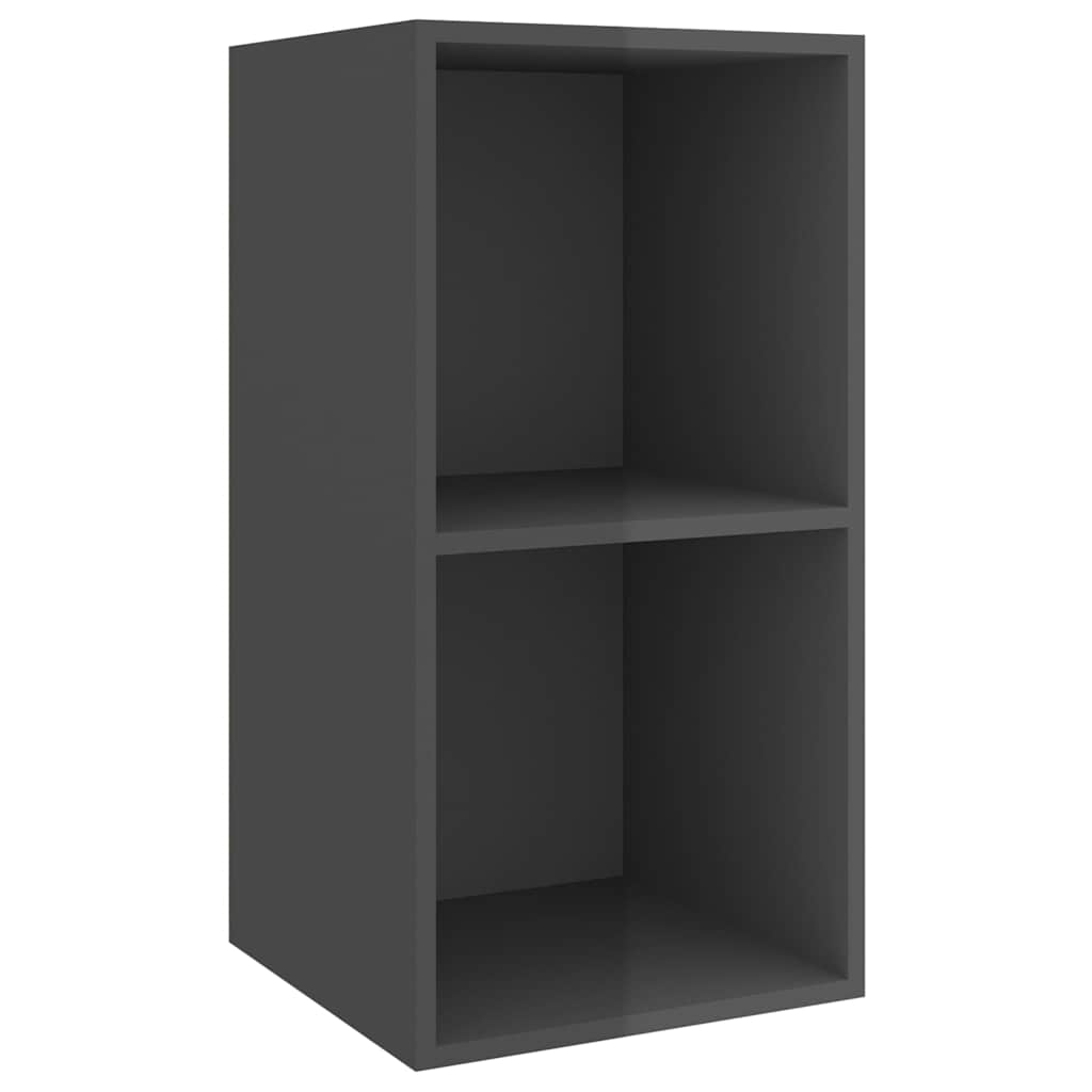 Vidaxl tv-wandmeubel 37x37x72 cm bewerkt hout hoogglans grijs