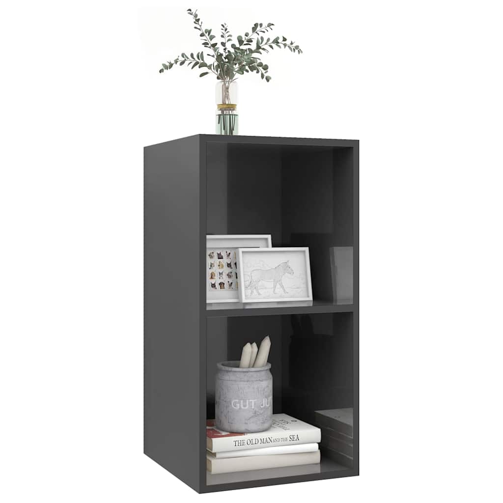 Vidaxl tv-wandmeubel 37x37x72 cm bewerkt hout hoogglans grijs